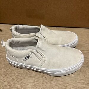 Vans Kids Slip-On Canvas Sneakers - Off-White